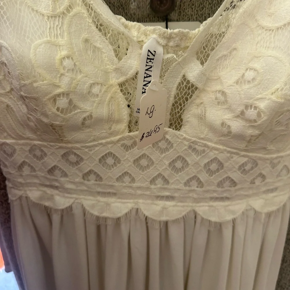 Zara Ivory Lace Detail Chemise - Picture 2 of 4